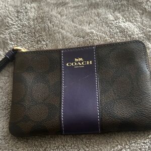 Coach Dark Brown and Purple Wristlet